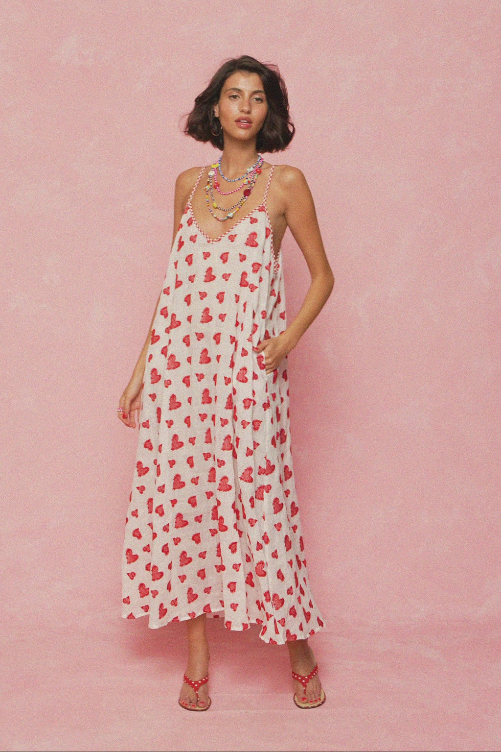 karavan clothing fashion spring summer 26 nai weekendwear collection tati dress red hearts