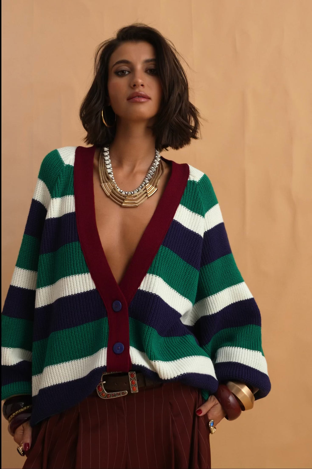 karavan clothing fashion fall winter 25 homecoming collection janice cardigan blue green