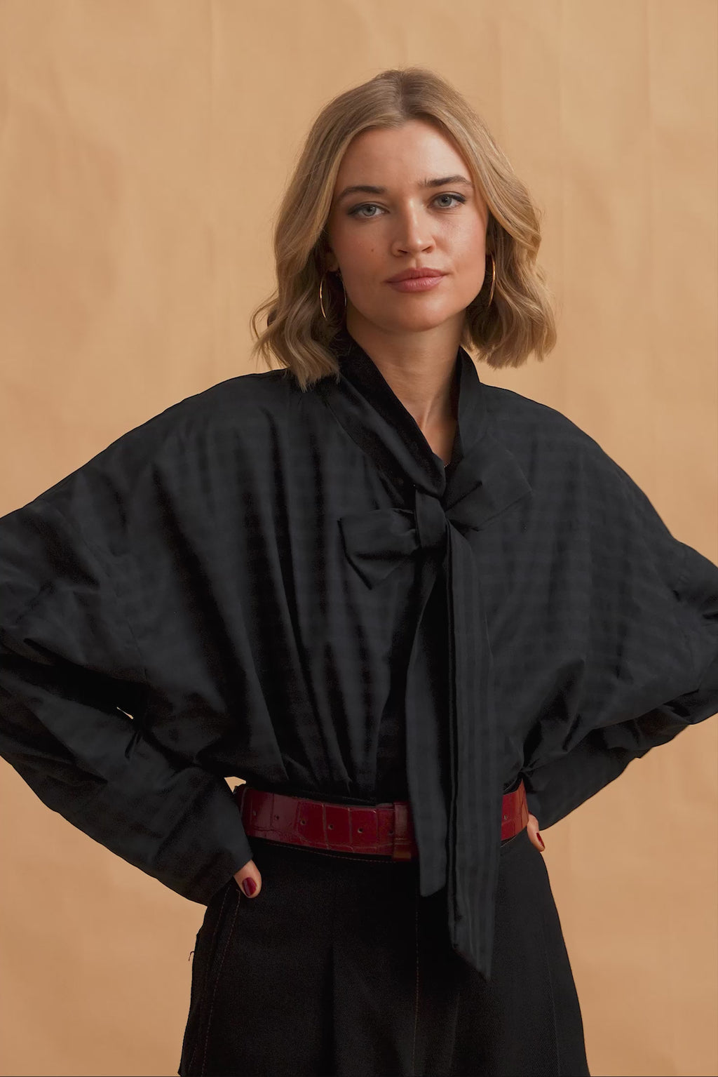 karavan clothing fashion fall winter 25 homecoming krvn collection bettina shirt black