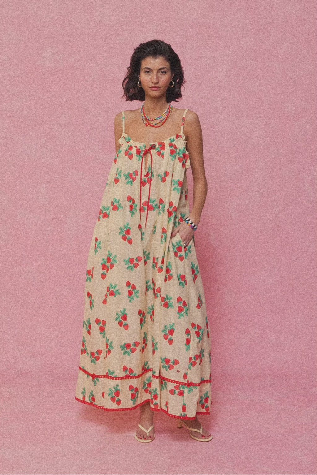 karavan clothing fashion spring summer 26 nai collection emmelia dress yellow strawberries