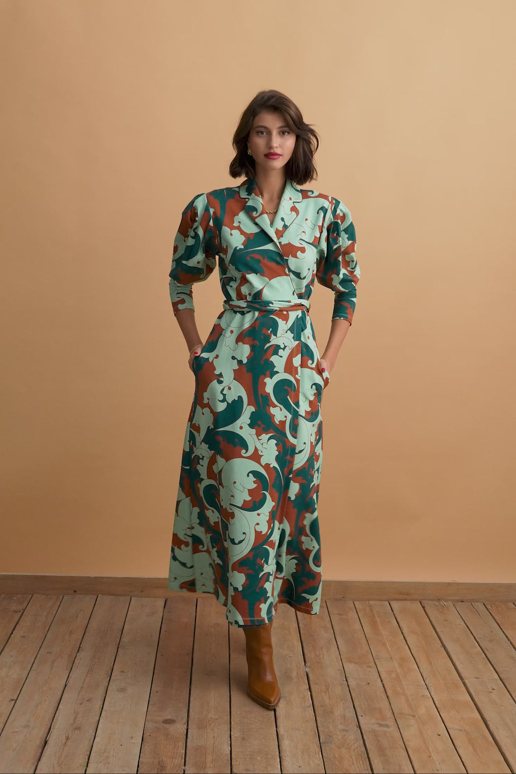 karavan clothing fashion well i did fall winter 24 25 maura dress ornament red