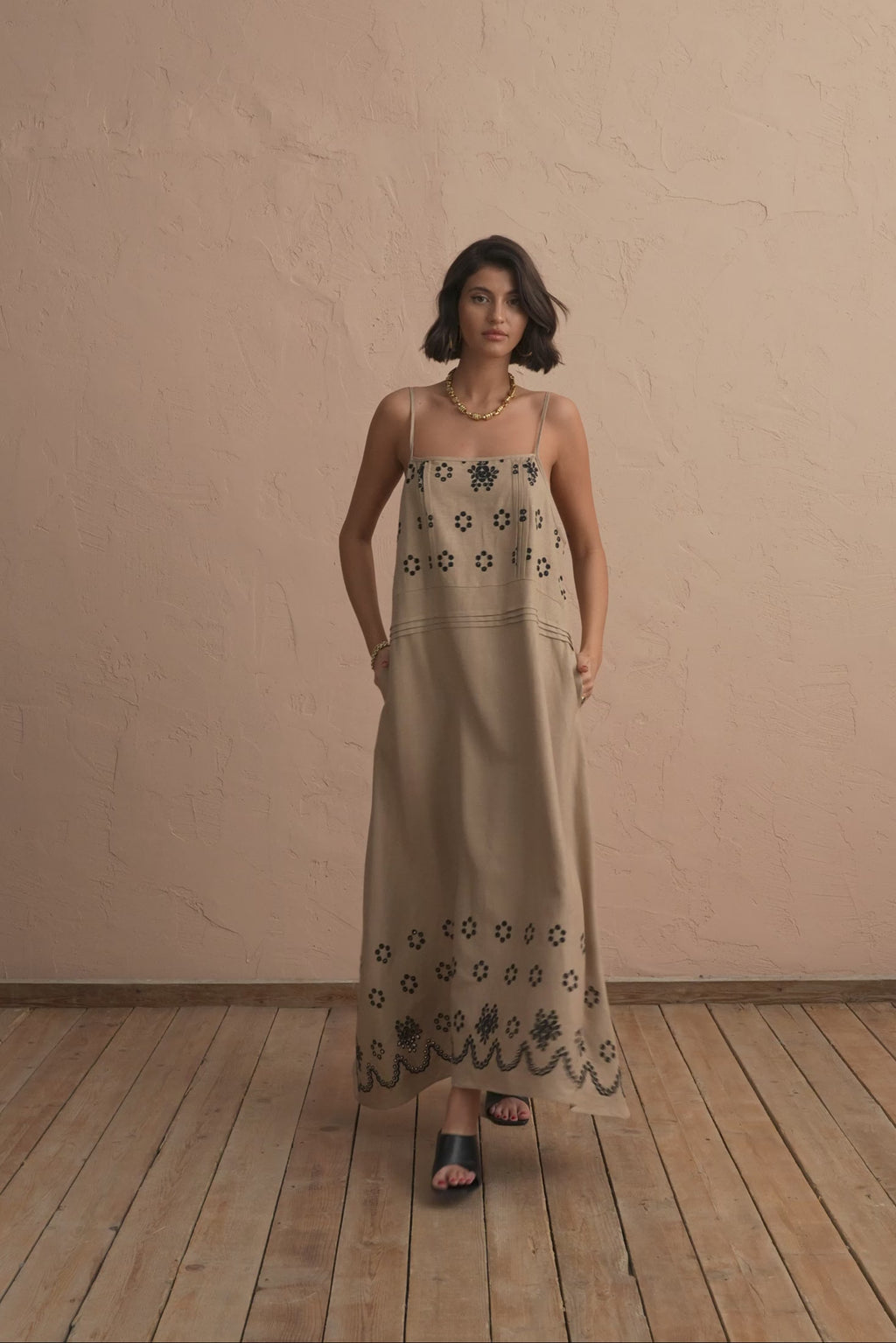 karavan clothing fashion spring summer 25 krvn cielo dress beige