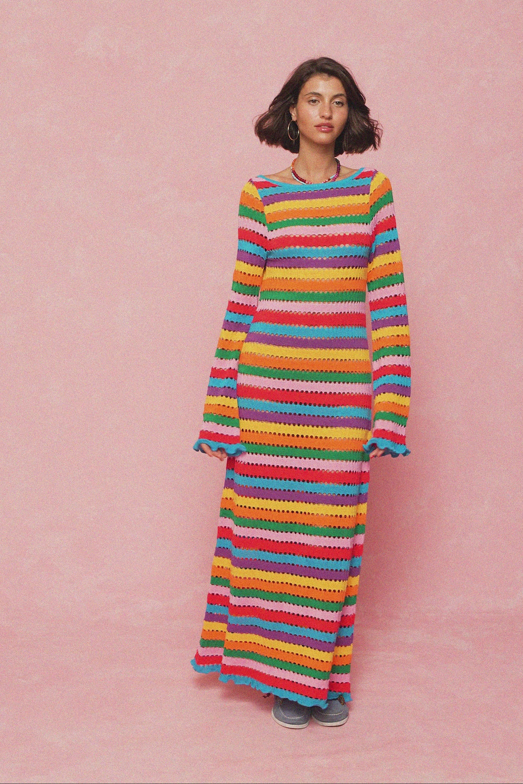 karavan clothing fashion spring summer 26 nai vera's day collection serena dress multicolor lines