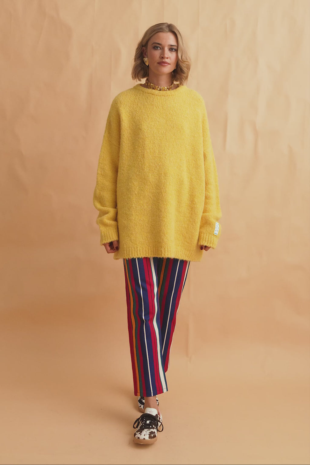 karavan clothing fashion fall winter 25 homecoming collection anastazia trousers multicolor stripes