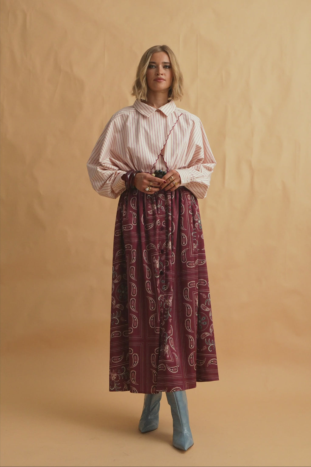 karavan clothing fashion fall winter 25 homecoming collection wesley skirt paisley bordeaux