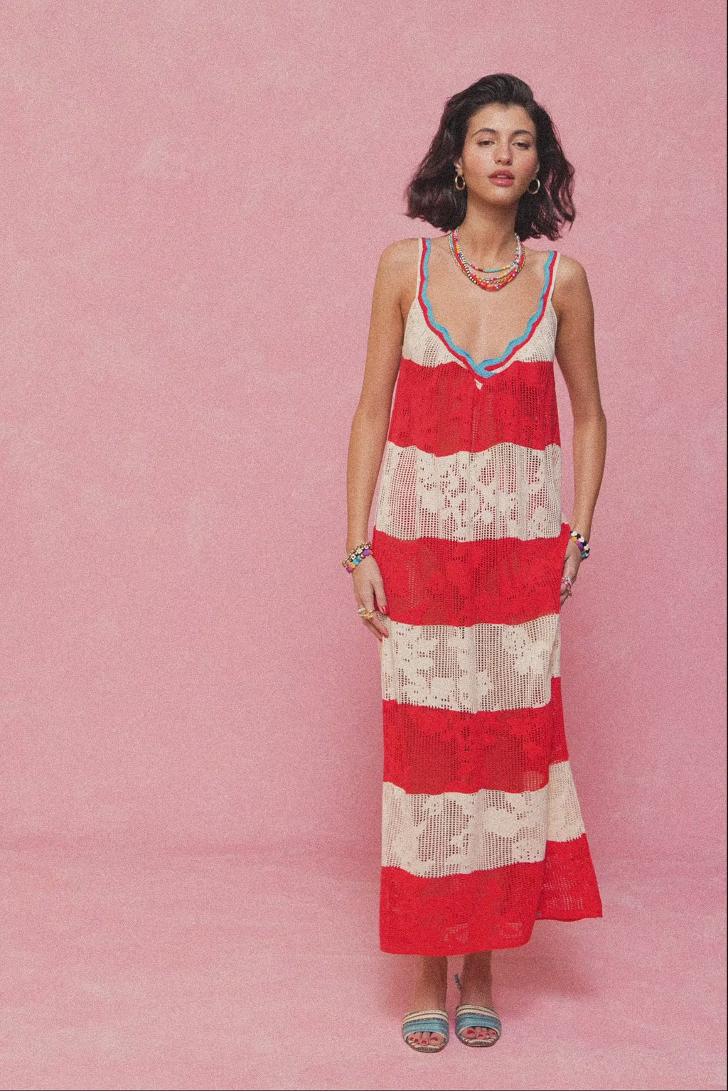 karavan clothing fashion spring summer 26 nai collection eugene knitted dress red ivory