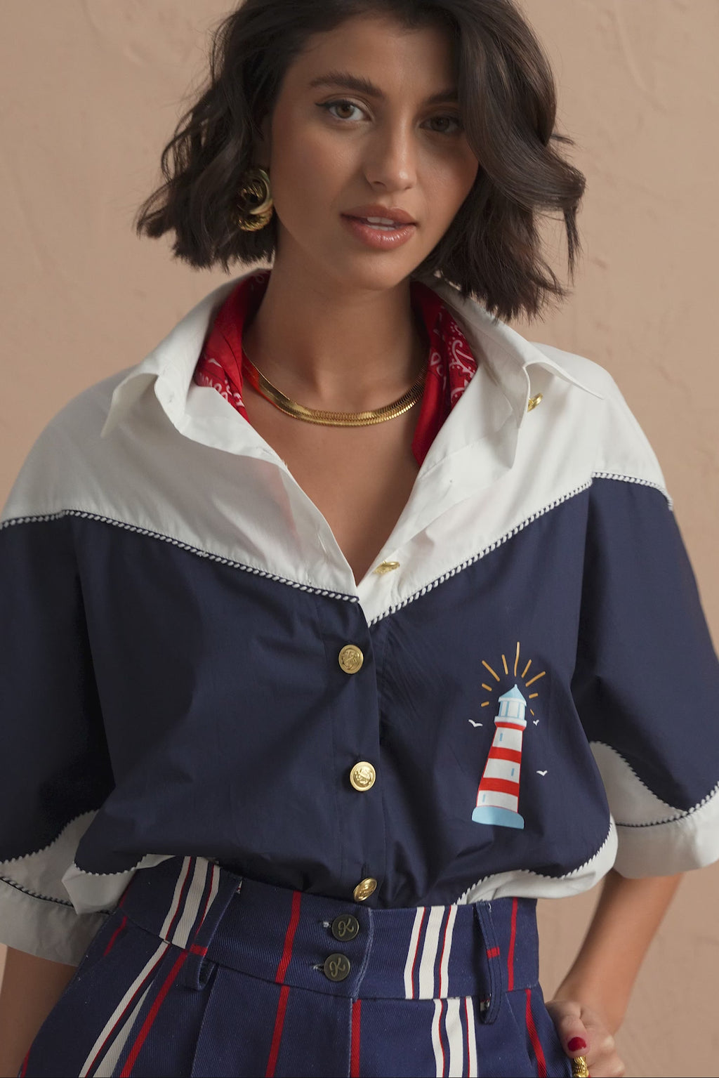 karavan clothing fashion spring summer 25 paloma shirt navy blue