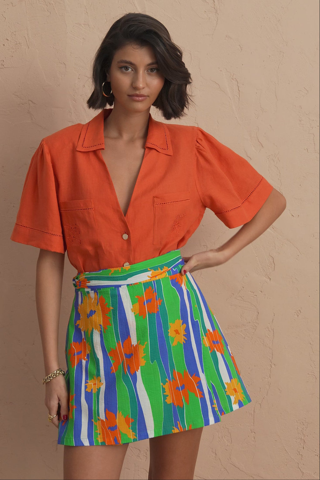 karavan clothing fashion spring summer 25 lela mini skirt multicolor floral