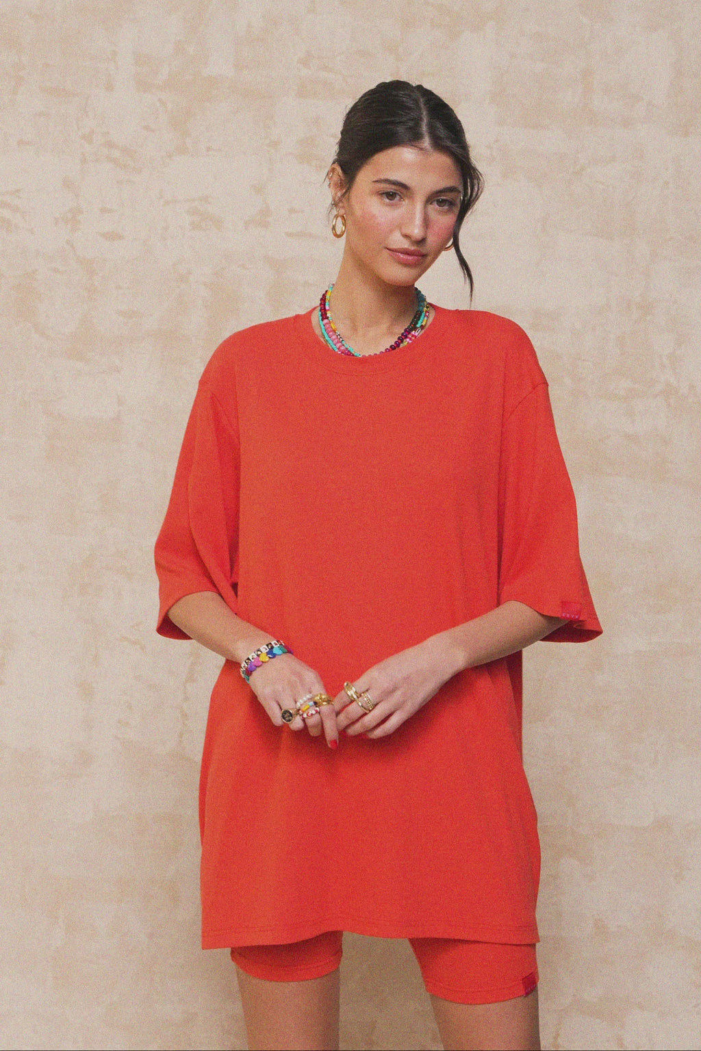 karavan clothing fashion krvn spring summer 26 nai collection scarlett tee coral red