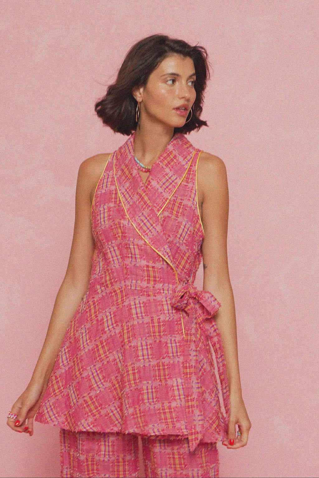 karavan clothing fashion spring summer 26 nai weekendwear collection chika kimono checked red
