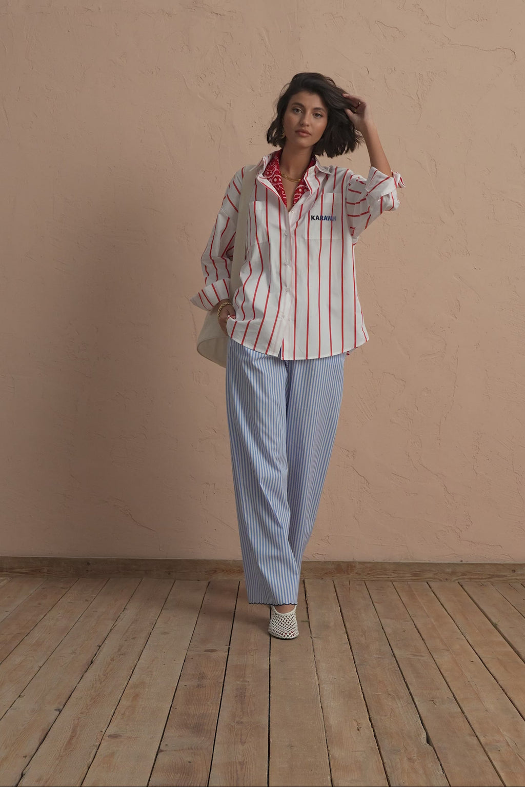 karavan clothing fashion spring summer 25 tanya trousers ciel stripes