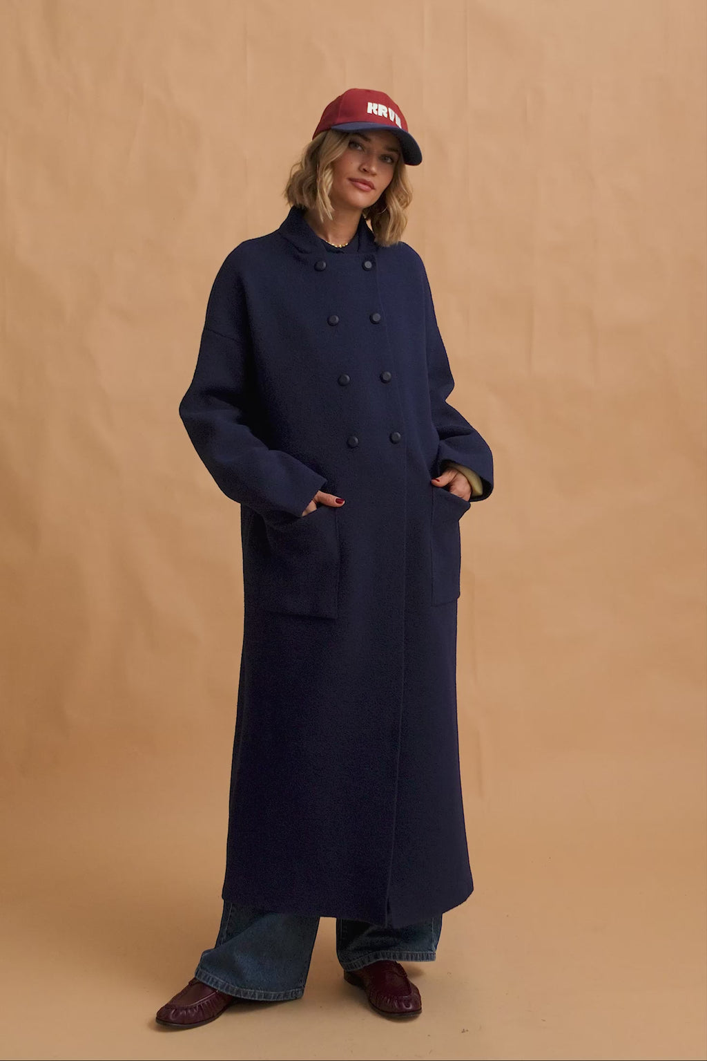 karavan clothing fashion fall winter 25 homecoming krvn collection suzan knitted coat blue