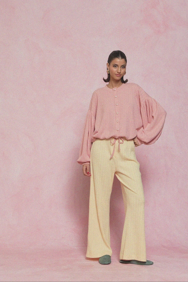 karavan loungewear planet fall winter 26' collection cindy trousers yellow