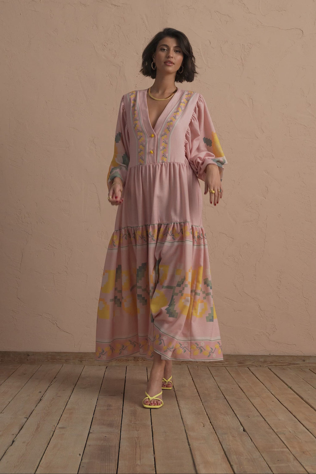 karavan clothing fashion spring summer 25 leticia dress lemons pink