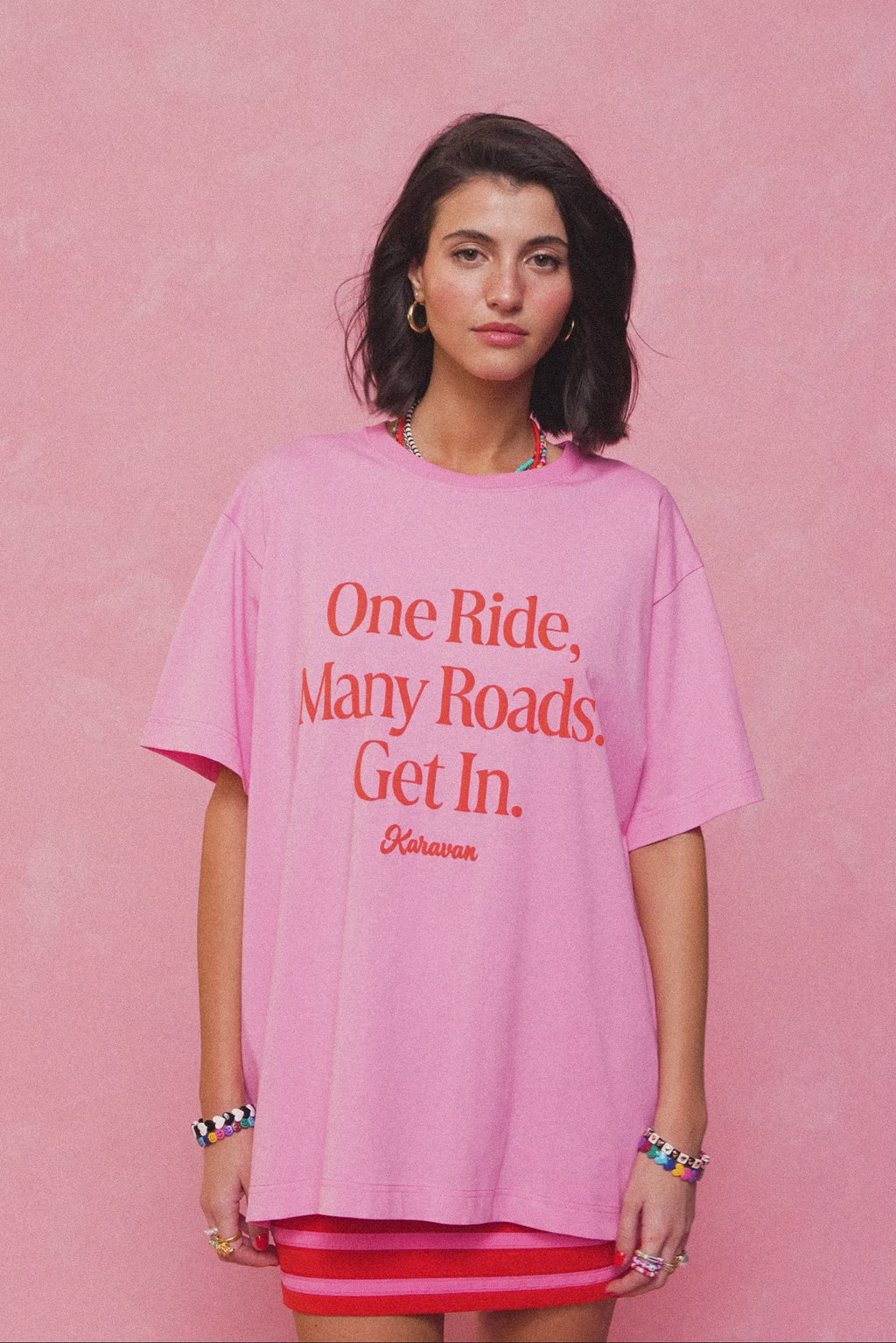 karavan clothing fashion spring summer 26 nai collection dino tee pink