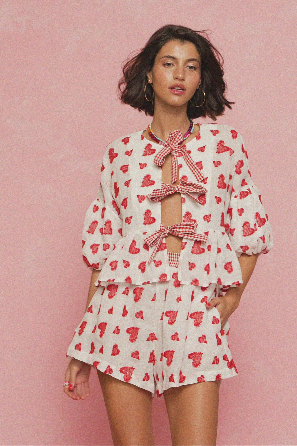 karavan clothing fashion spring summer 26 nai weekendwear collection margorie top red white hearts