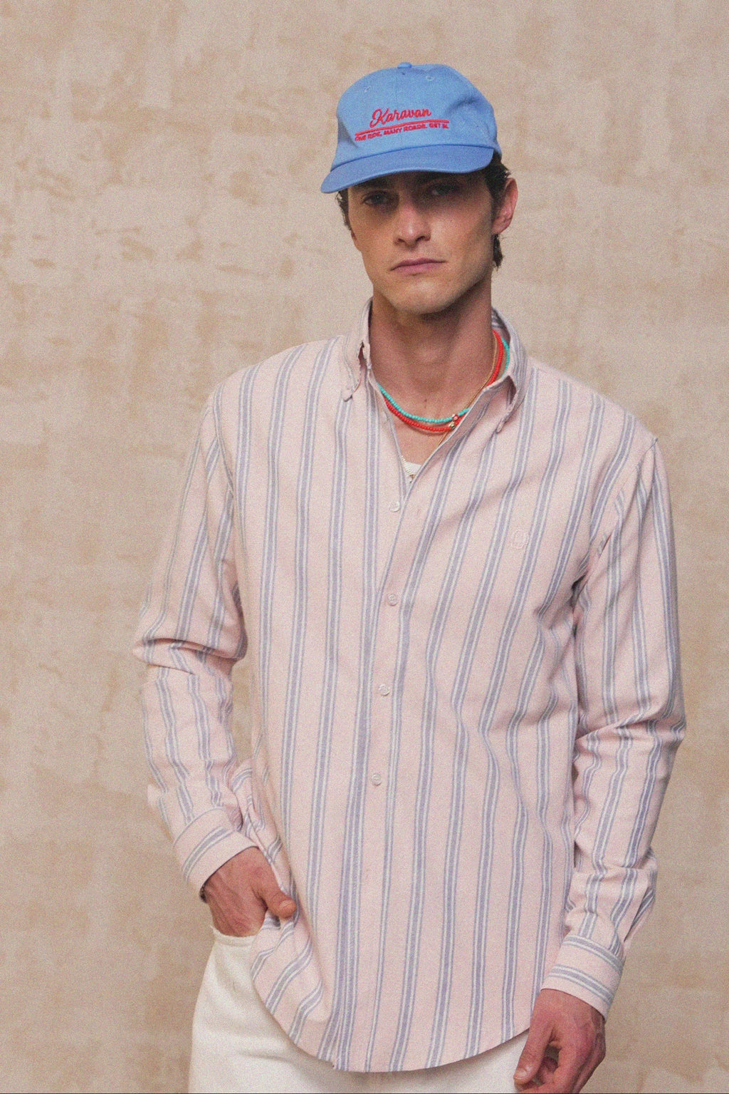 karavan clothing fashion spring summer 26 men nai collection bruce shirt pink stripes