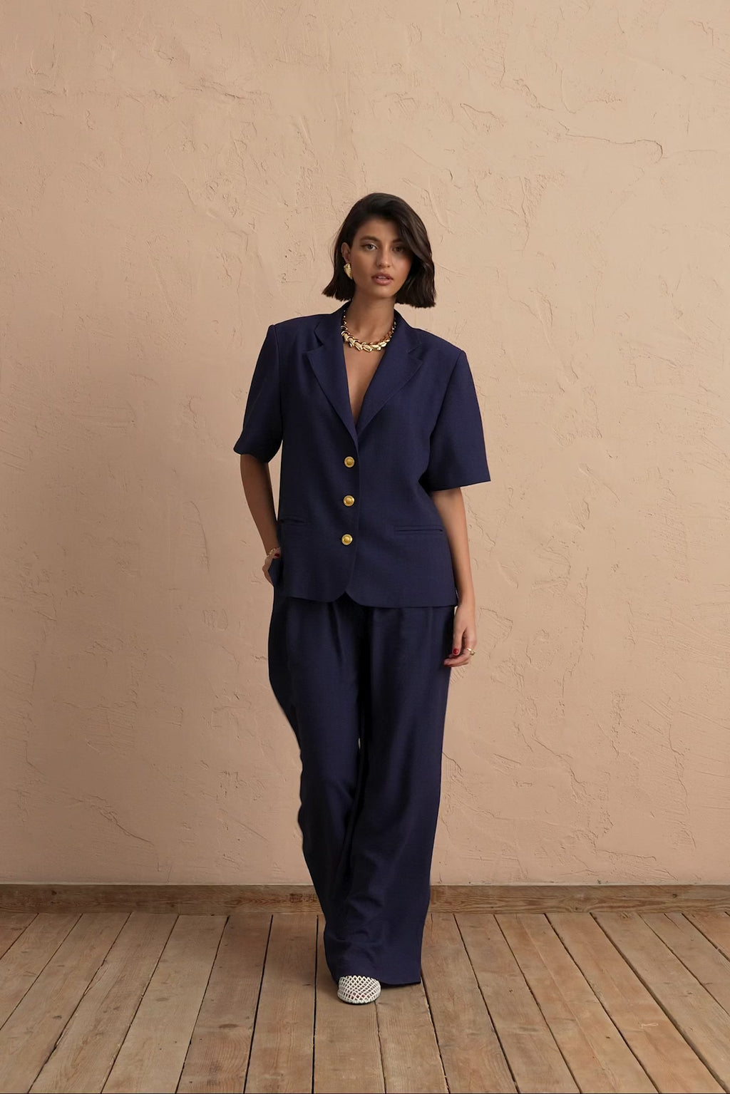 karavan clothing fashion spring summer 25 ilia trousers navy blue