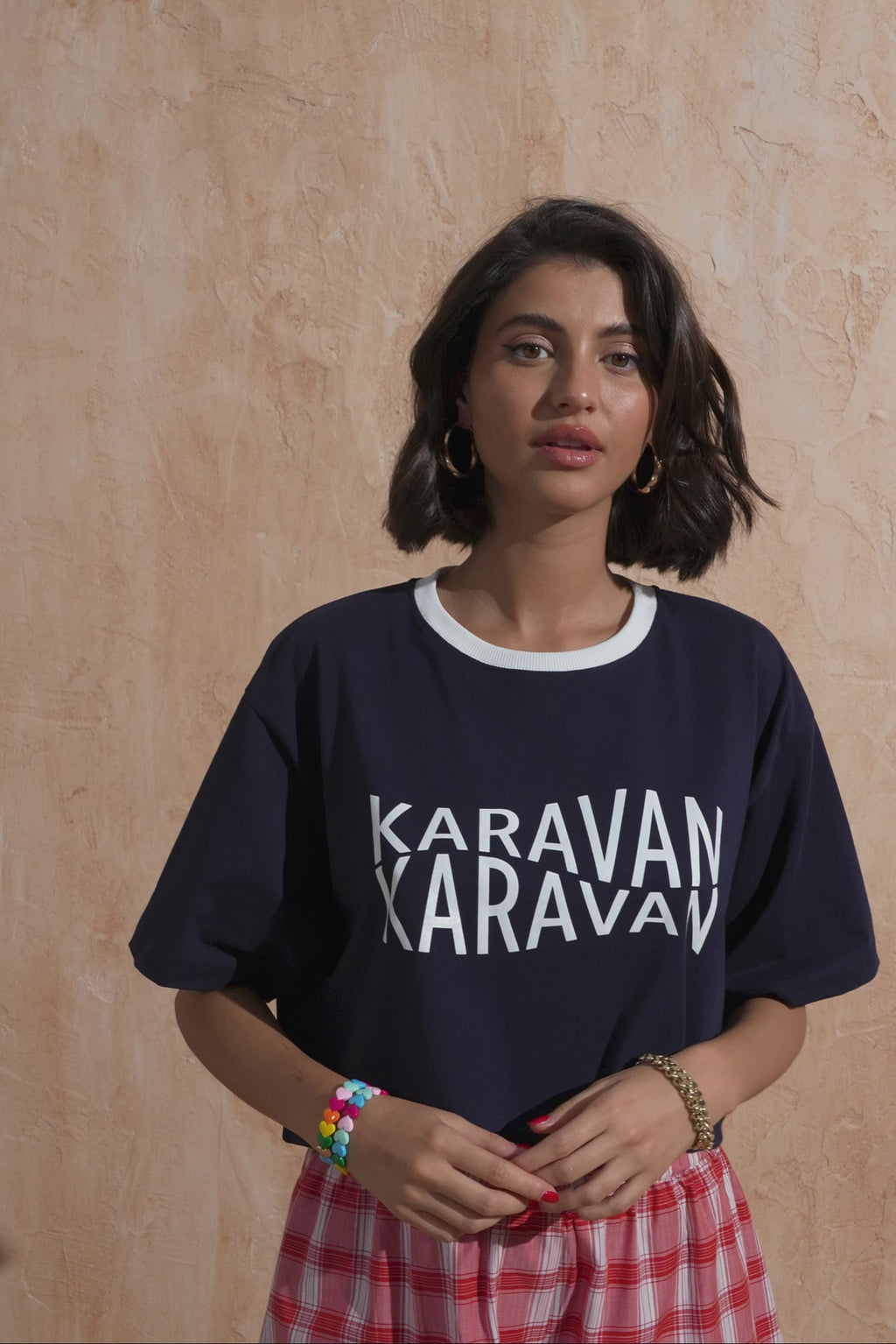 karavan clothing fashion spring summer 25 weekendwear cathrine crop top navy blue