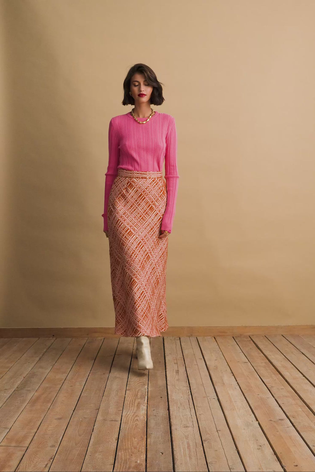 karavan clothing fashion KRVN well i did fall winter 24 25 cinzia skirt terracotta