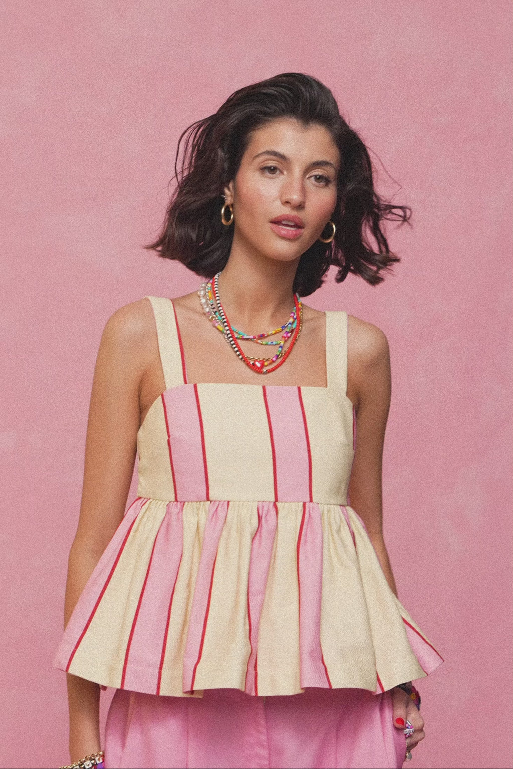 karavan clothing fashion spring summer 26 nai collection tracey top pink yellow stripes