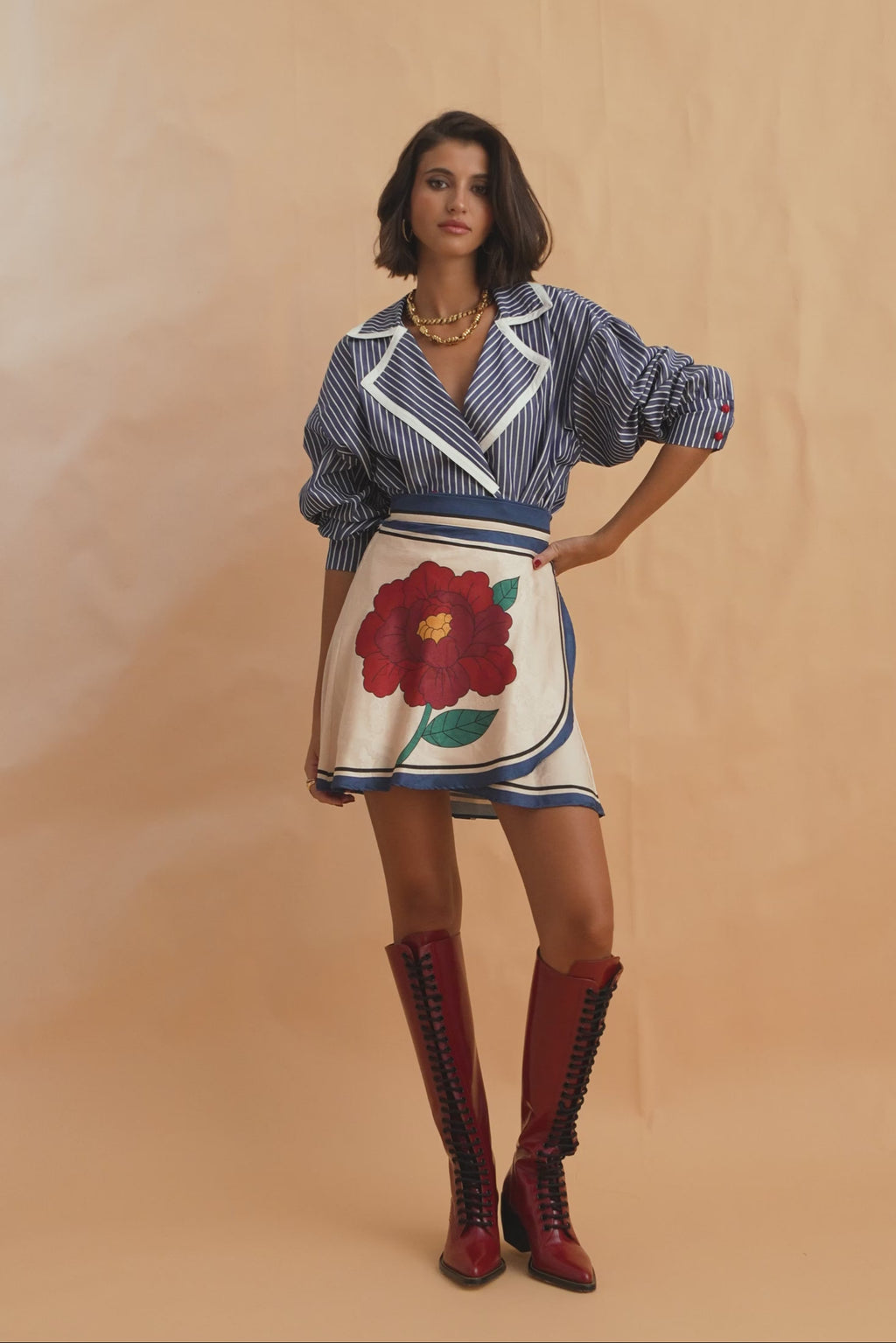 karavan clothing fashion fall winter 25 homecoming collection florinda mini skirt ivory rose