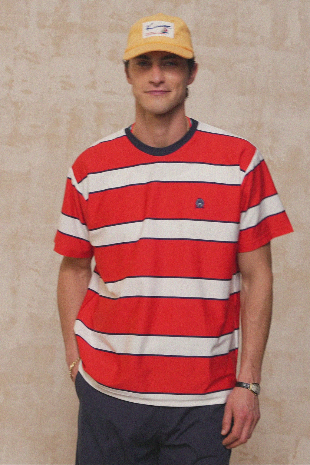 karavan clothing fashion spring summer 26 men nai collection keanu tee red white stripes