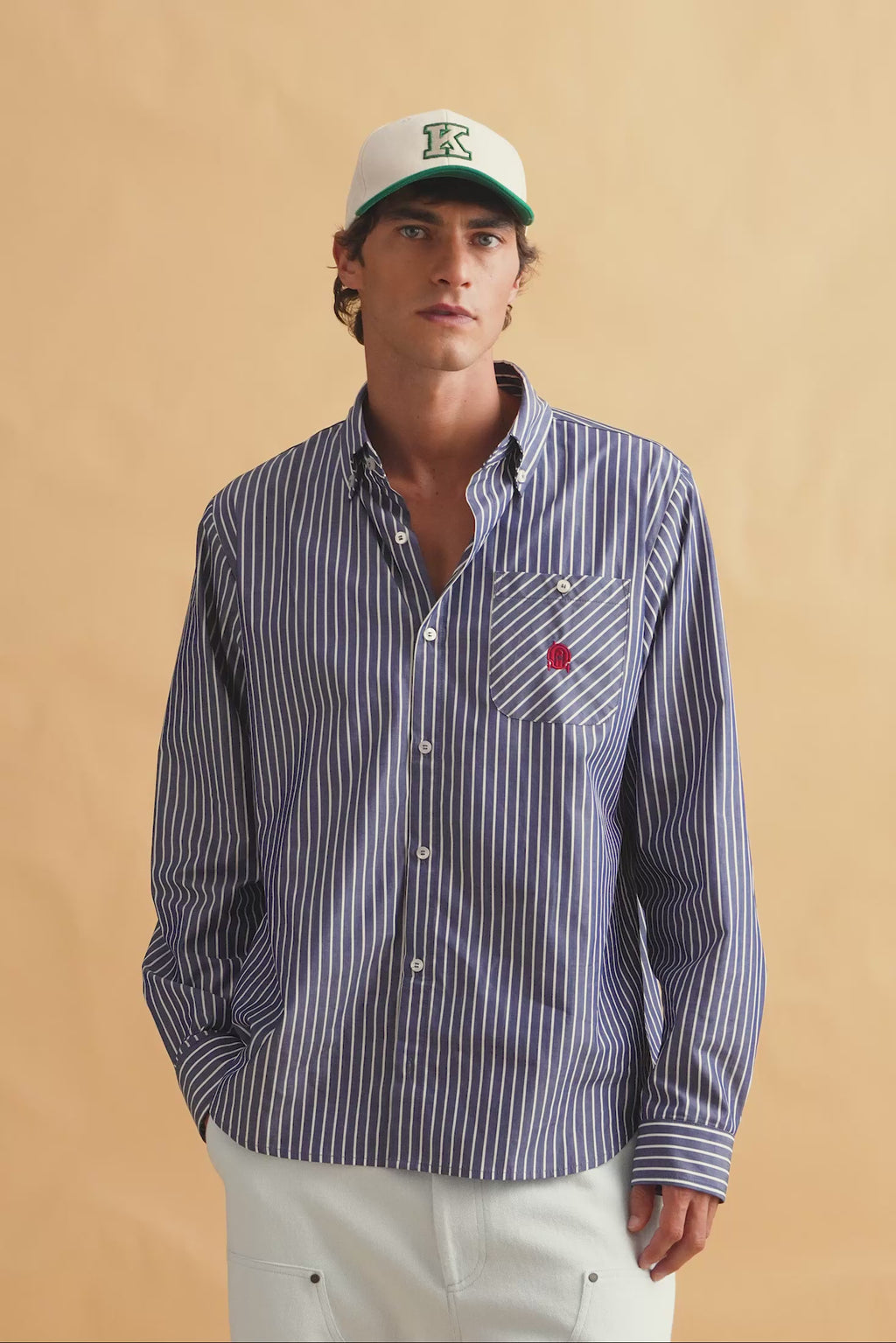 karavan clothing fashion fall winter 25 homecoming men collection delouar shirt blue stripes