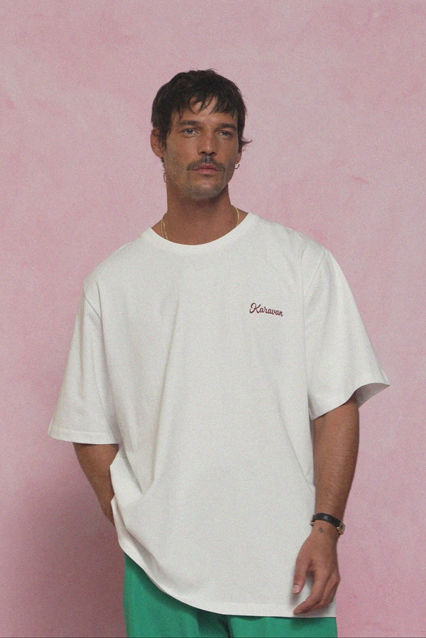 karavan men fall winter 26' collection nickolas tee white