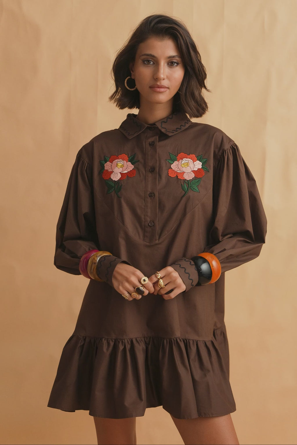 karavan clothing fashion fall winter 25 homecoming collection kesha mini dress brown