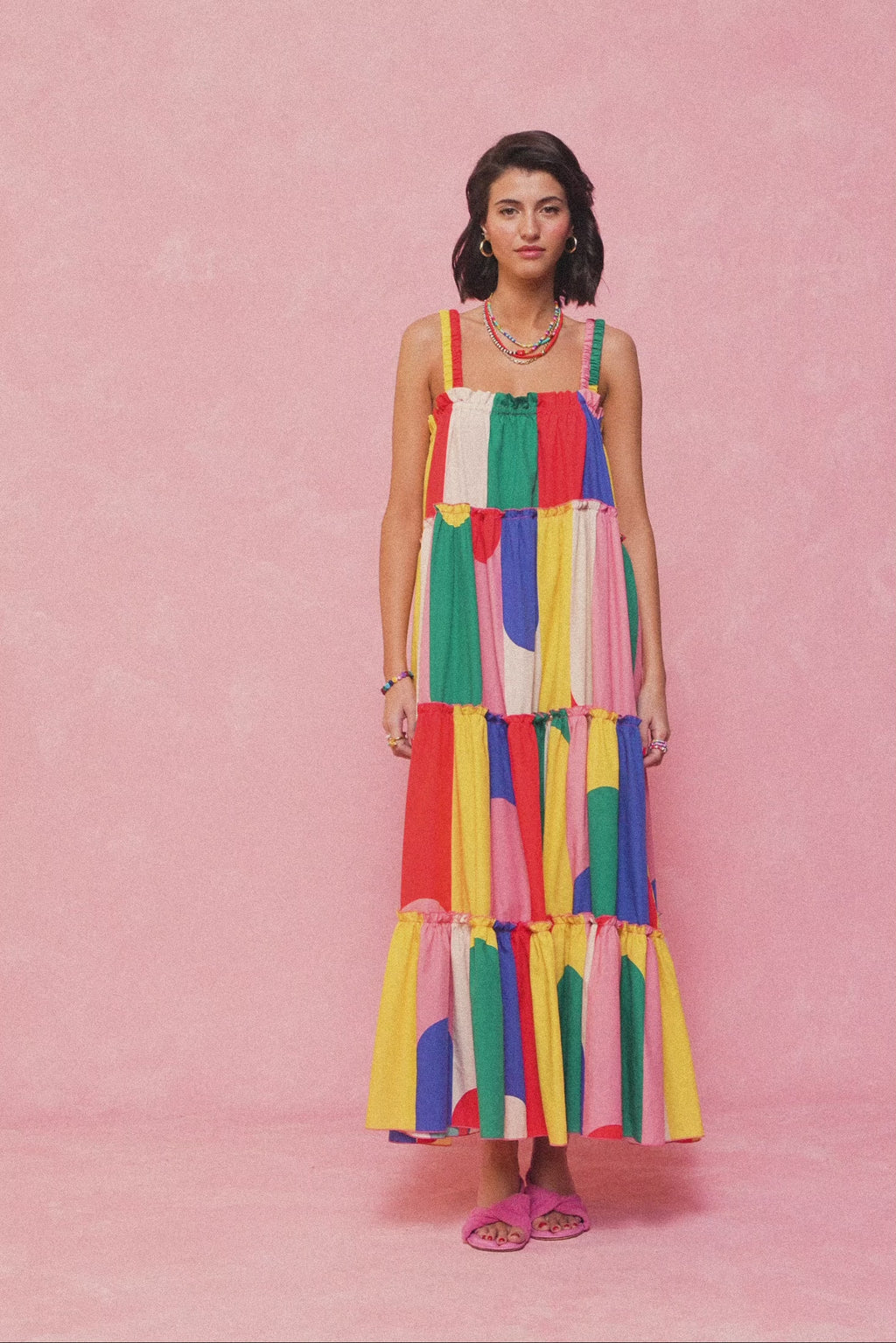 karavan clothing fashion spring summer 26 nai collection dakota dress multicolor block stripes