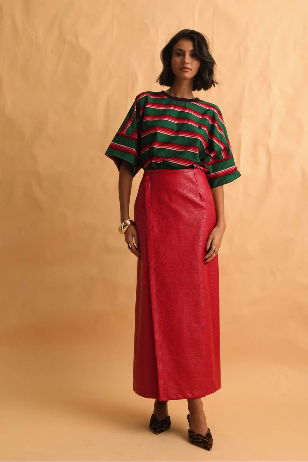 karavan clothing fashion fall winter 25 homecoming collection annie skirt red