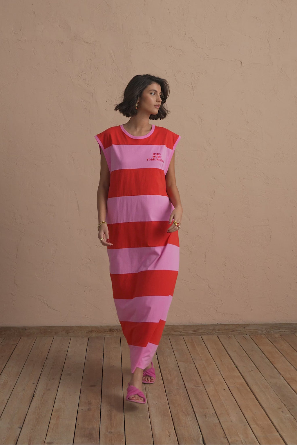 karavan clothing fashion spring summer 25 christa dress pink red stripes