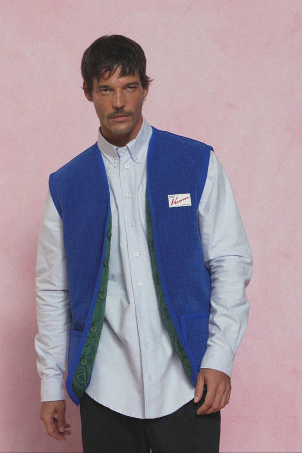karavan men fall winter 26' collection marcus vest blue 