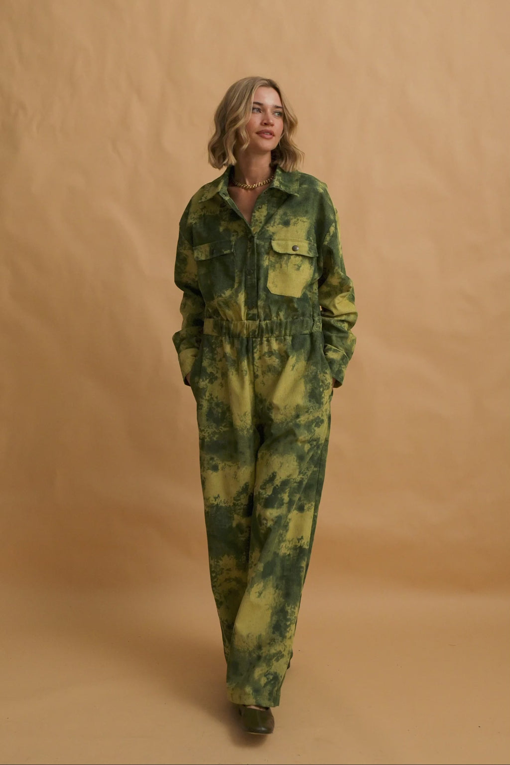 karavan clothing fashion fall winter 25 homecoming krvn collection tania jumpsuit camo green