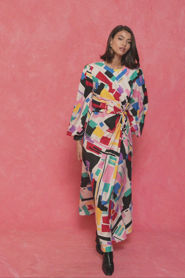 karavan fall winter 26' collection dolores dress multicolor square