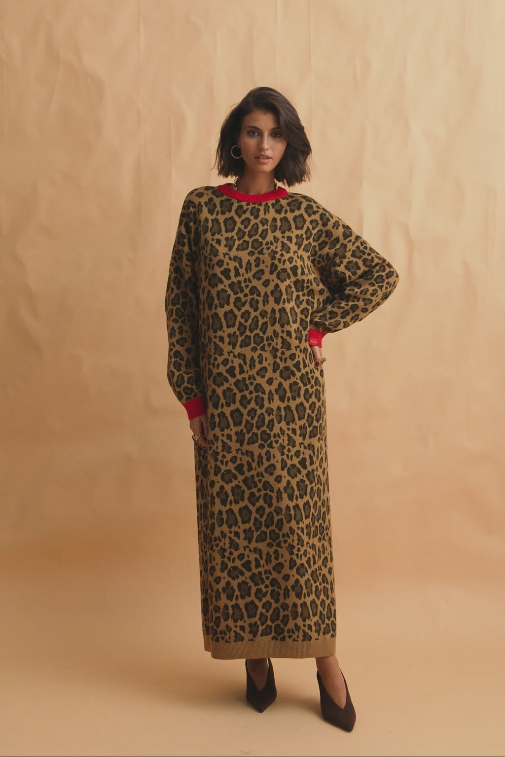 karavan clothing fashion fall winter 25 homecoming collection orfilia knitted dress leopard