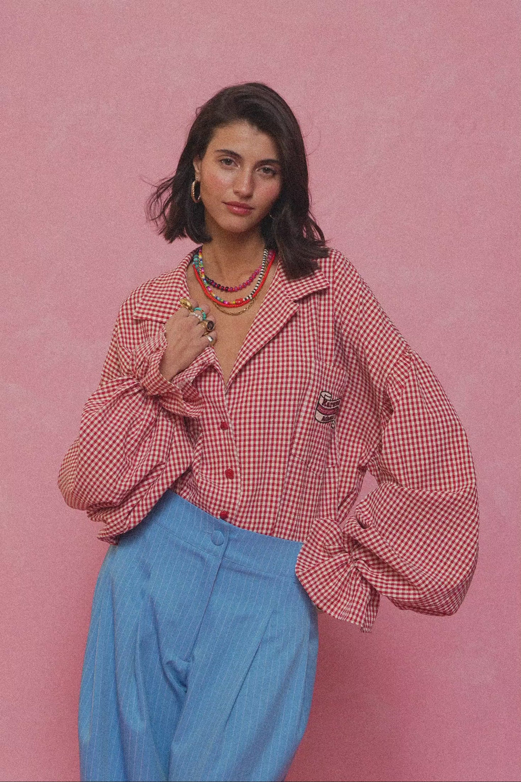 karavan clothing fashion spring summer 26 nai collection karol shirt checked red