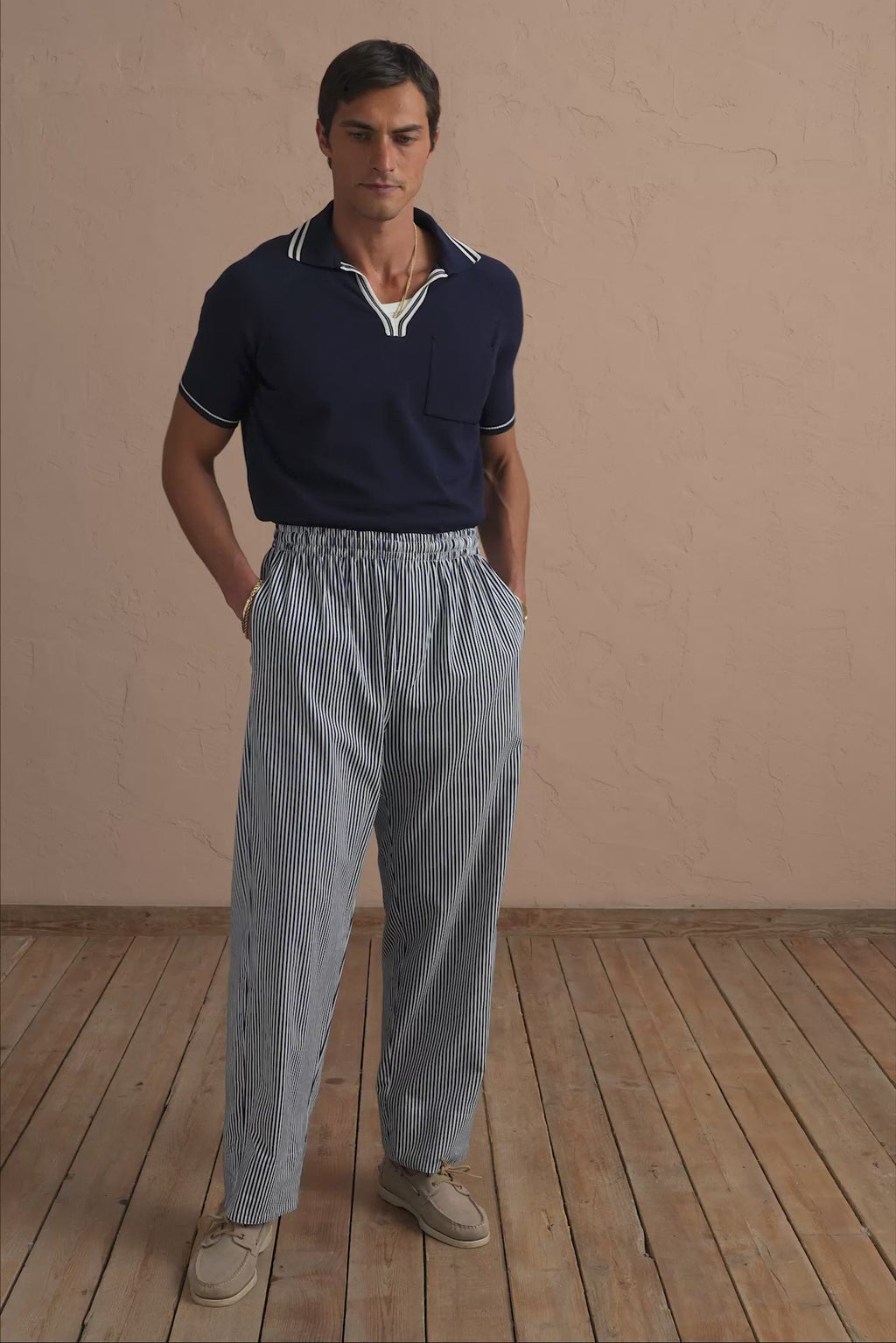 karavan clothing tosa kalokairia spring summer 25 men collection justin trousers blue stripes