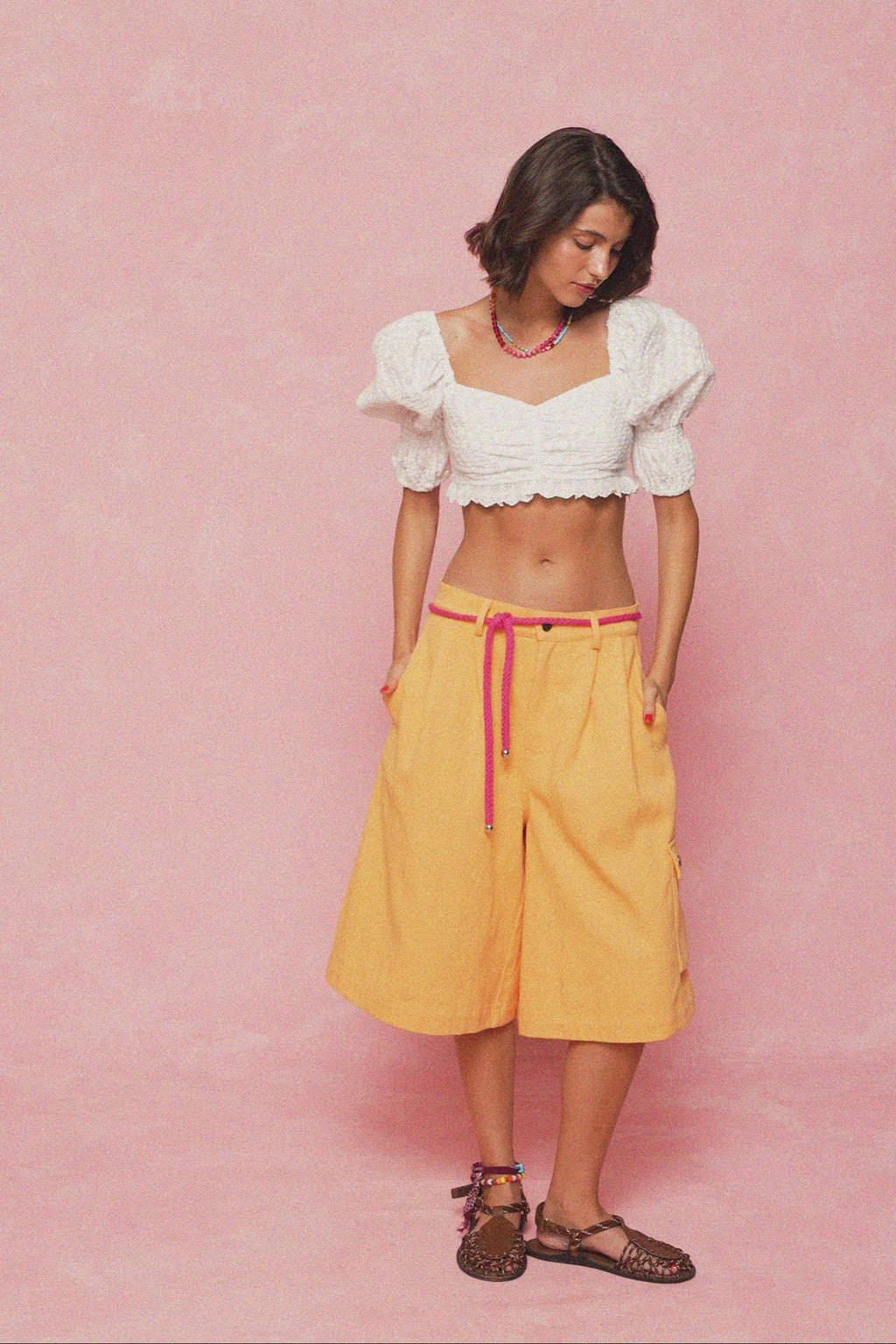 karavan clothing fashion spring summer 26 nai vera's day collection evianna bermuda shorts tangerine