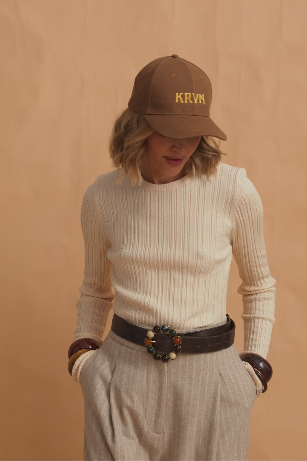 karavan clothing fashion fall winter 25 homecoming krvn collection enola knitted top ivory