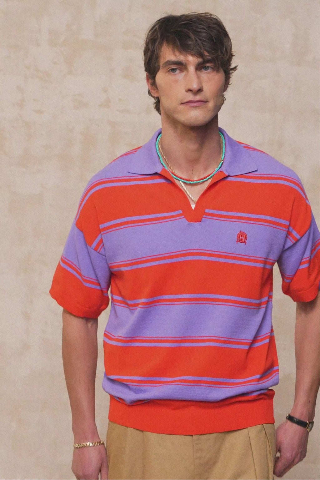 karavan clothing fashion spring summer 26 men nai collection benito knitted blouse red blue stripes