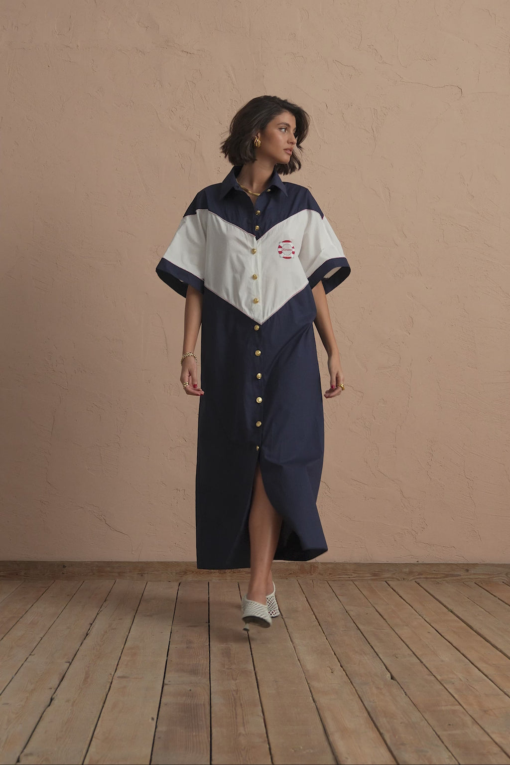 karavan clothing fashion spring summer 25 cassidy shirtdress navy blue