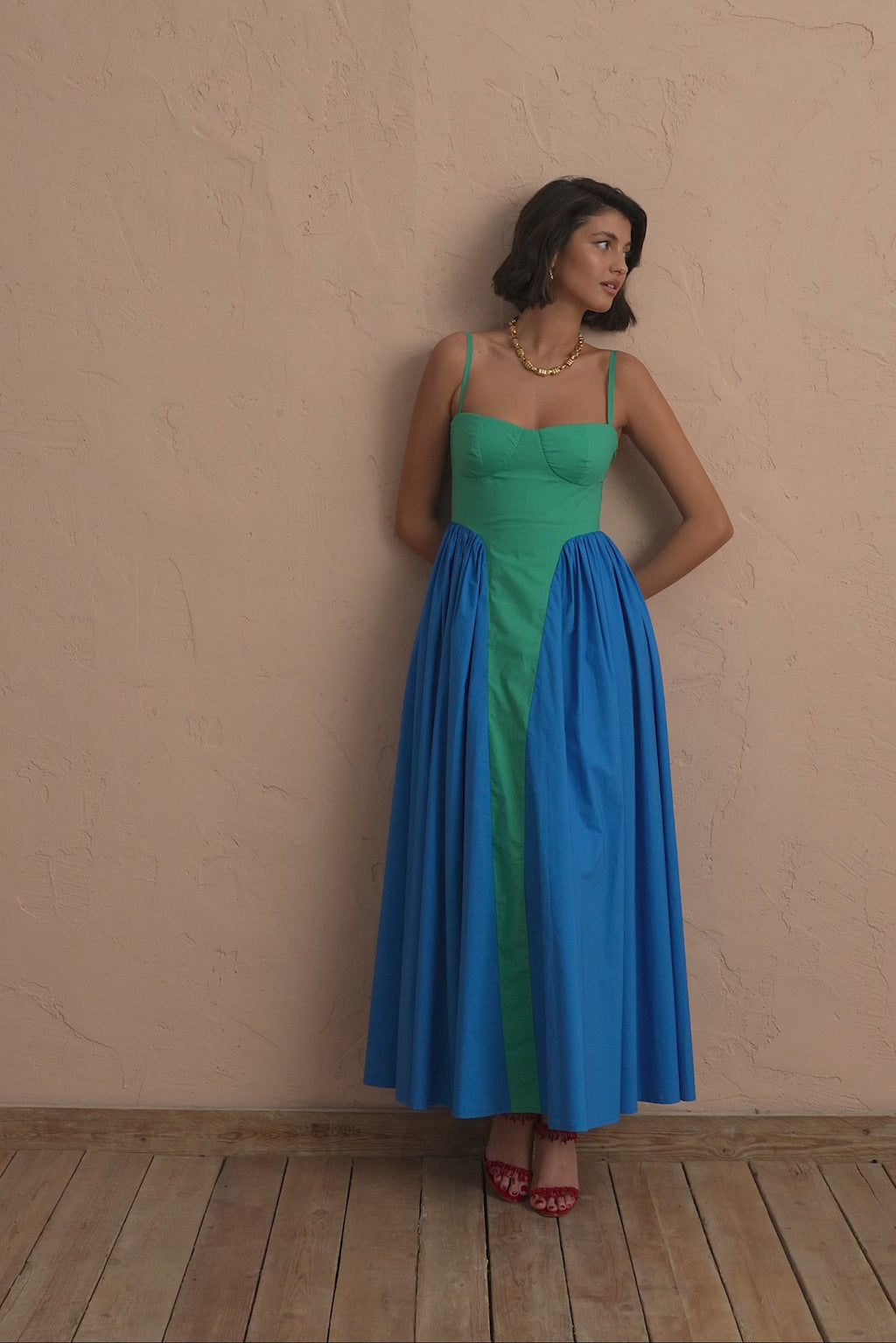 karavan clothing fashion spring summer 25 sage dress blue green