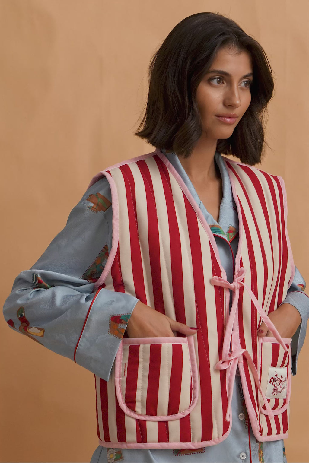 karavan clothing fashion fall winter 25 homecoming homeware collection vest padded pink double face