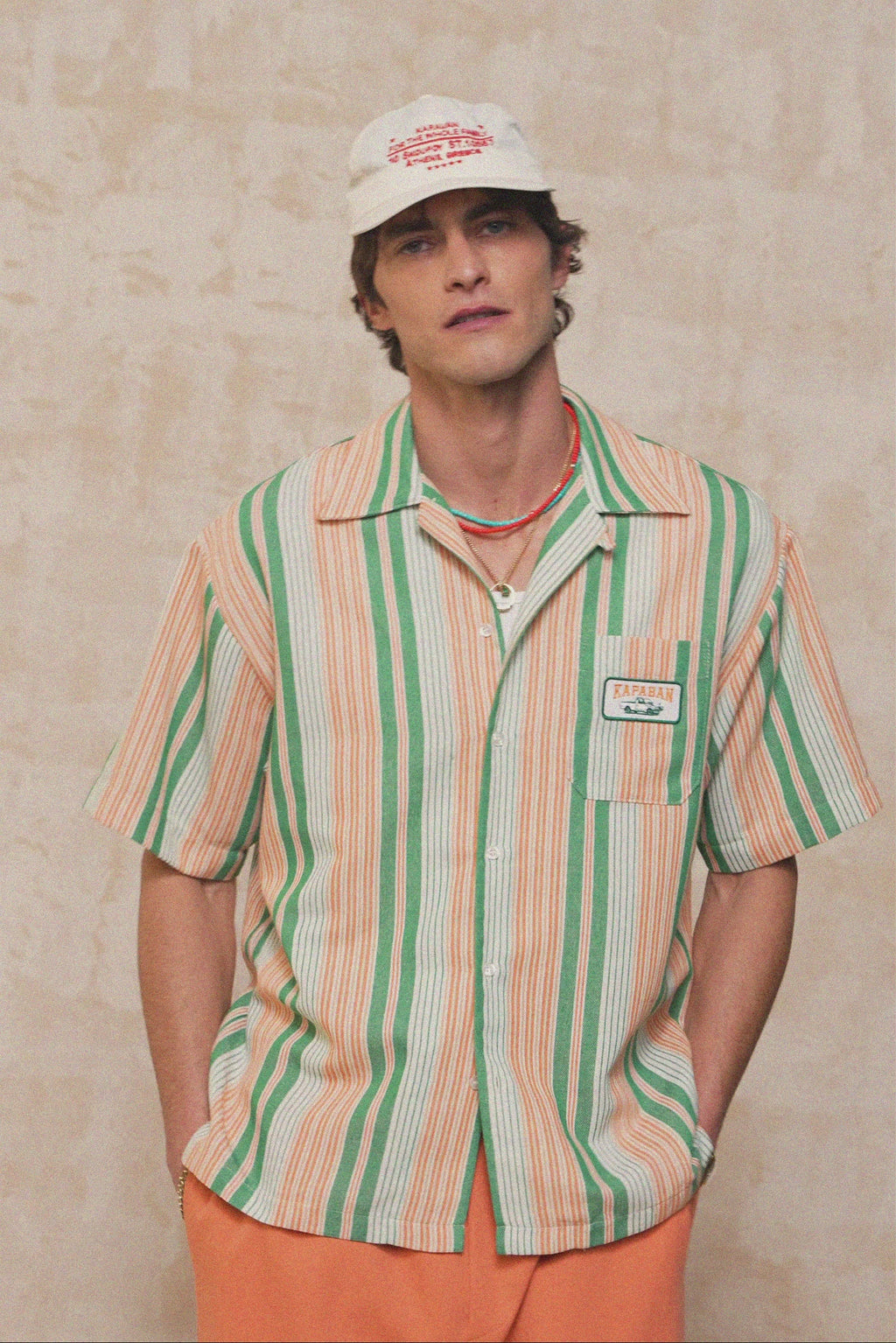 karavan clothing fashion spring summer 26 men nai collection kiefer shirt green stripes
