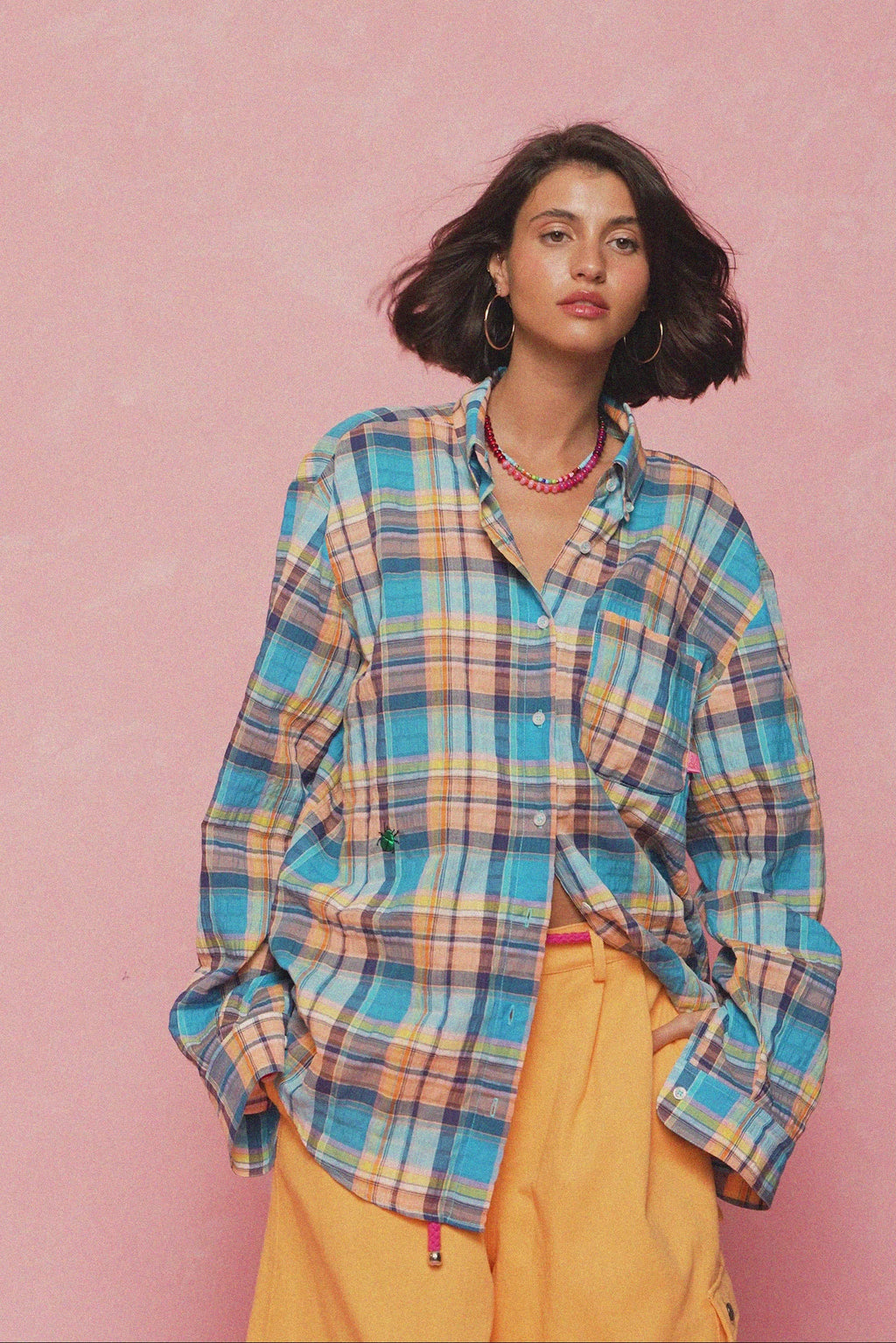 karavan clothing fashion spring summer 26 nai vera's day collection maren shirt multicolor checked
