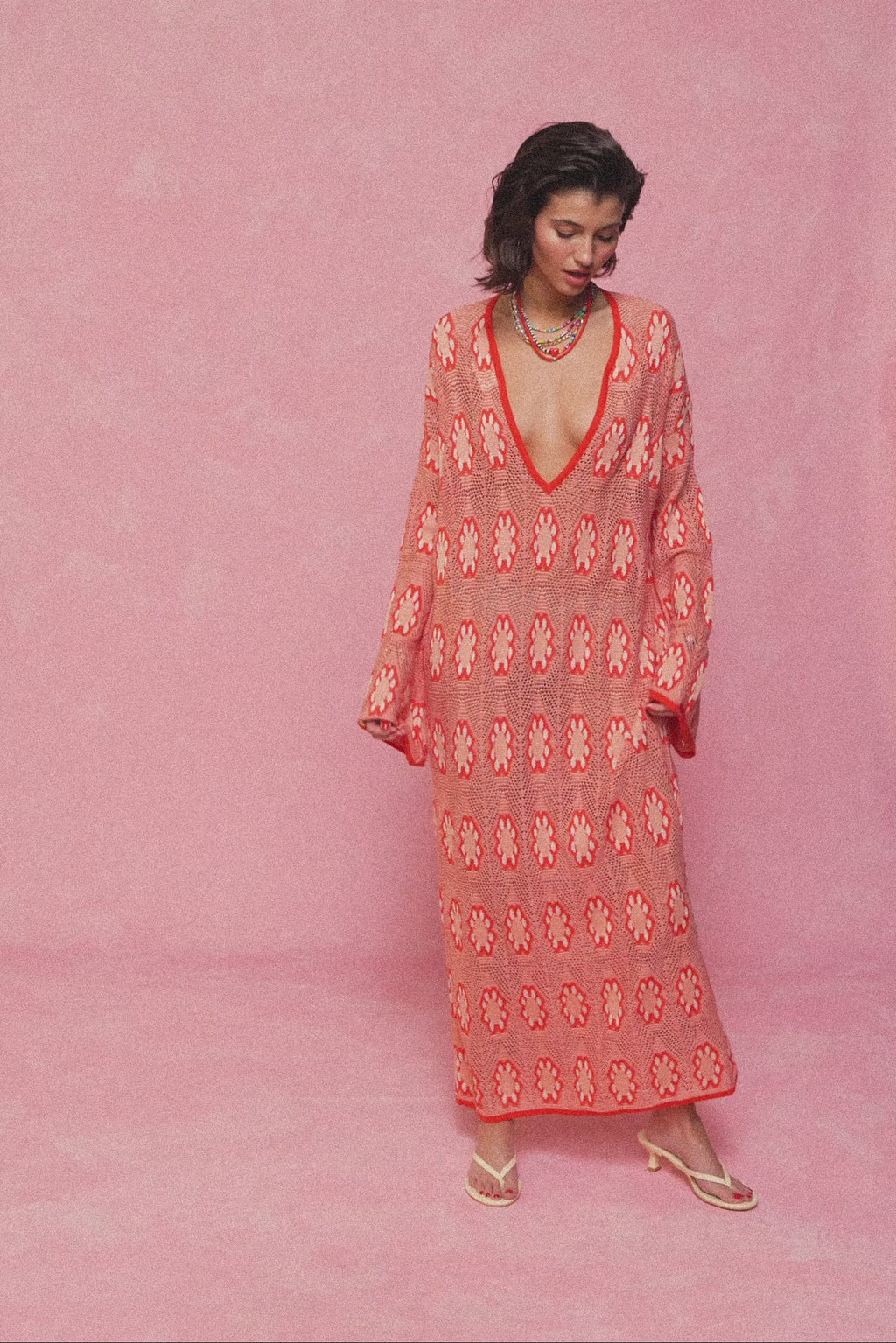 karavan clothing fashion spring summer 26 nai collection josephine knitted dress orange floral