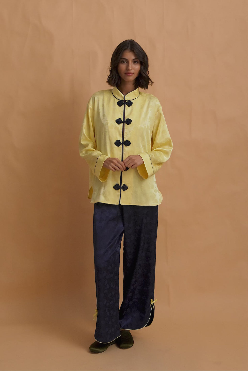karavan clothing fashion fall winter 25 homecoming homeware collection mandarin shirt yellow