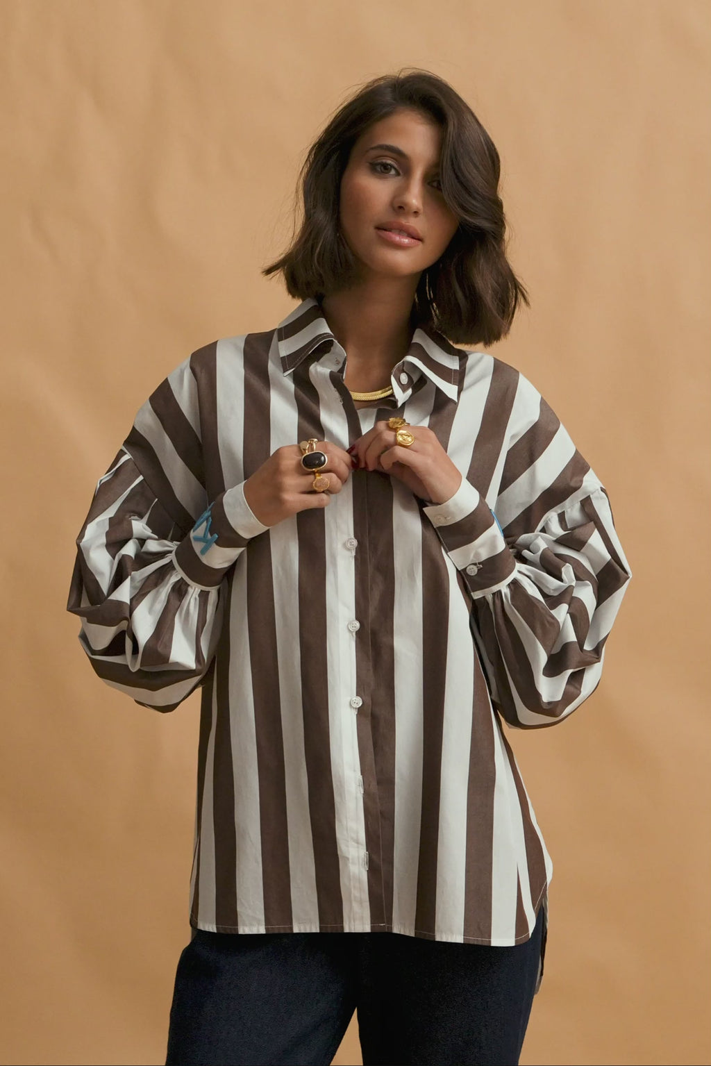 karavan clothing fashion fall winter 25 homecoming krvn collection lisvel shirt brown stripes